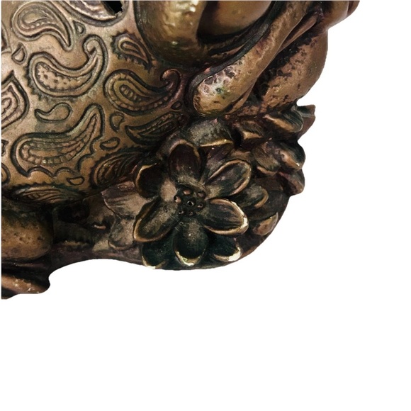 Vintage 1968 Universal Statuary Corp Frog Piggy Bank Bronze Paisley - Picture 7 of 9